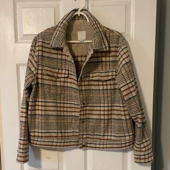 Joie Jackets & Blazers - Joie Cropped Plaid Shacket